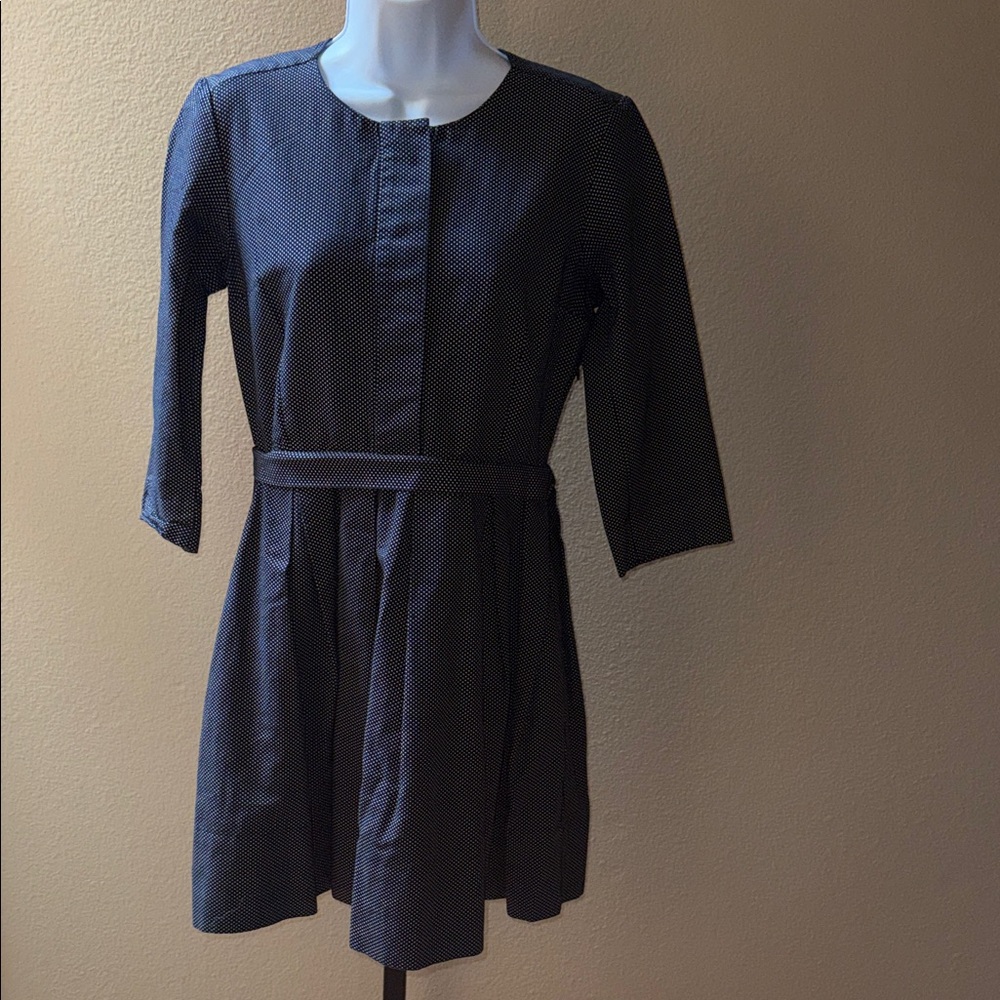 GAP Micro Polka Dot 3/4 Sleeve A-Line Dress Blue White Women’s Size 2